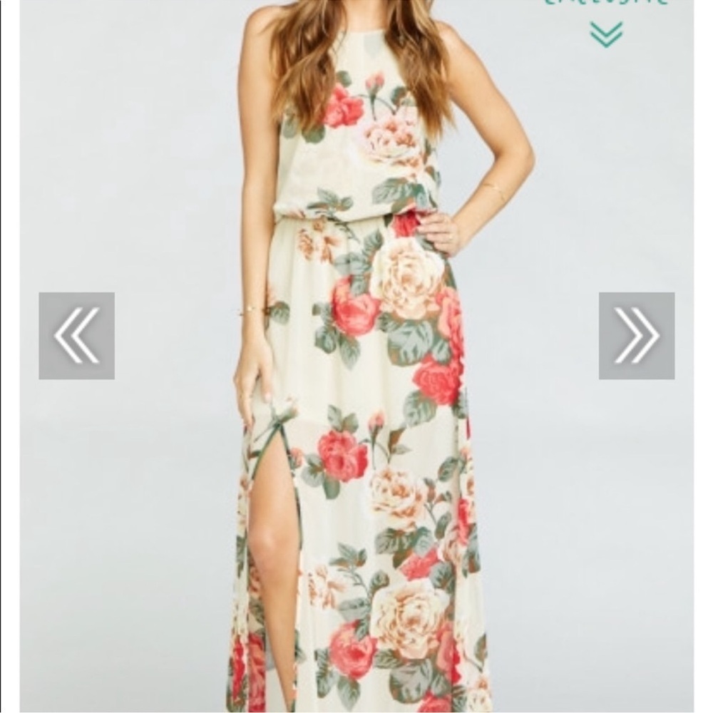 Show Me Your MuMu Floral Halter Maxi Dress Small - Picture 2 of 8